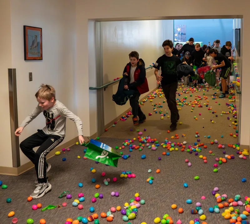 Record-breaking Easter egg hunt at the Haines school