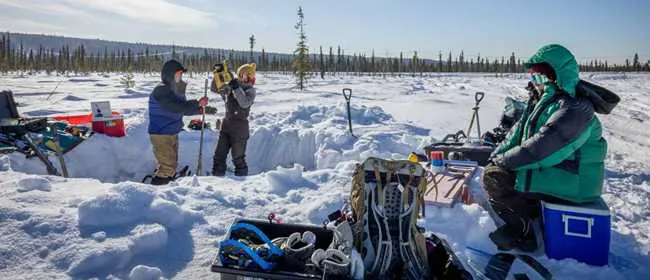 Coring for permafrost insights in the Goldstream Valley