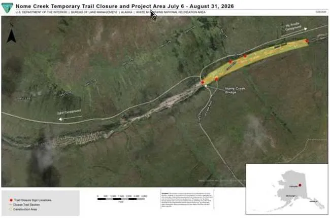 BLM Announces Temporary Trail Closure on Portion of Nome Creek Trail in the White Mountains National Recreation Area