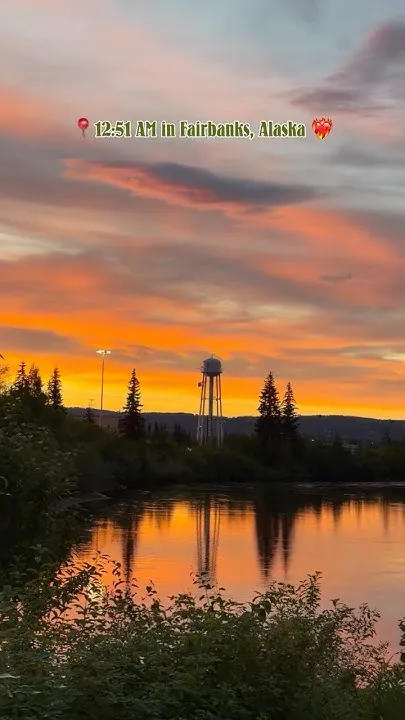 July 7th, 2026 at 12:51 AM #midnightsun #fairbanks #alaska #explorefairbanks (Video)