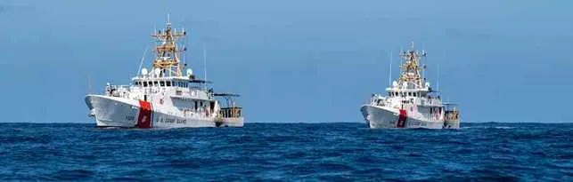 U.S. Coast Guard Cutter Douglas Denman returns to Ketchikan, following California coastal patrol