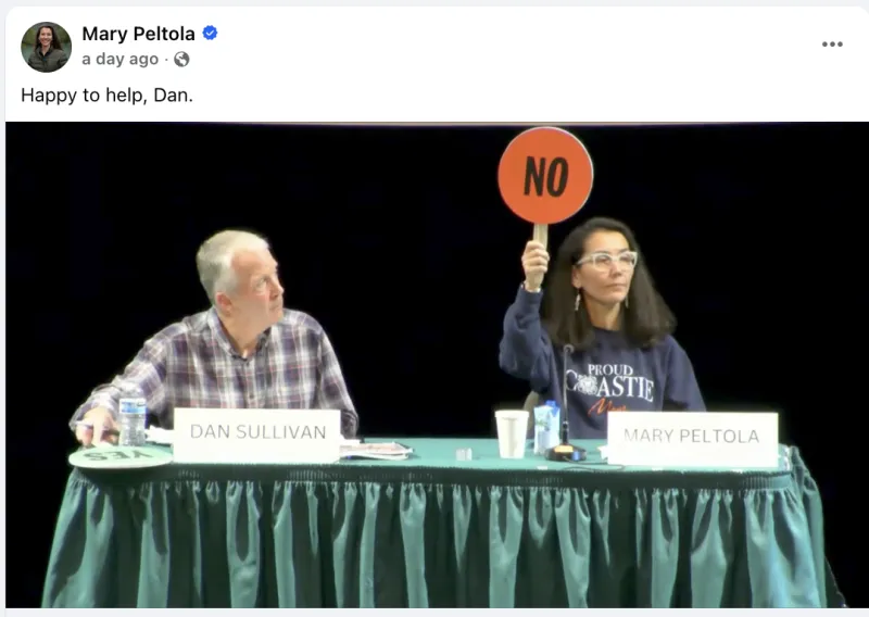 Dan Sullivan gives Mary Peltola a free viral moment; six seconds that will haunt his campaign