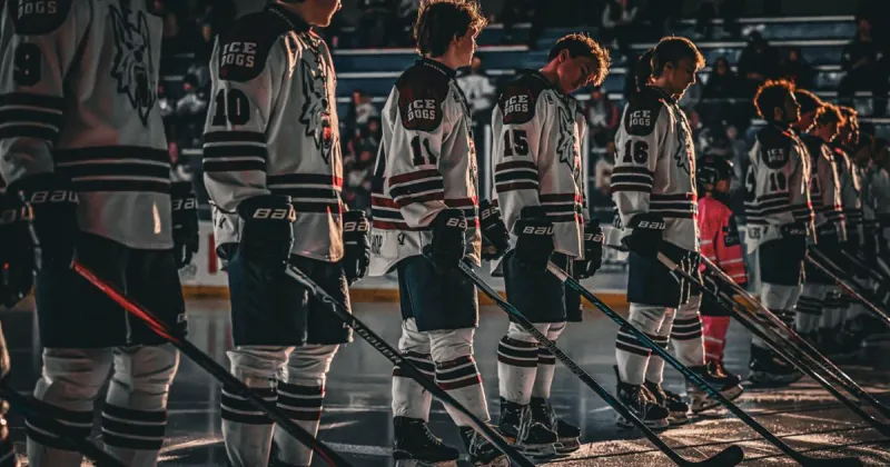 Ice Dogs await the Stars and Stripes Saturday night