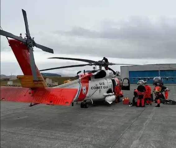 Coast Guard, Air National Guard conduct long-range medevac 58 miles south of Adak