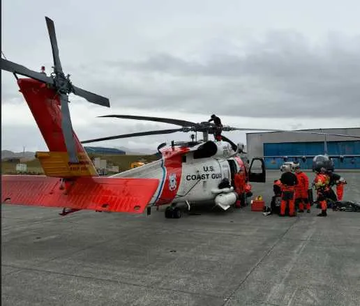 Coast Guard, 176th Wing conduct long-range medevac 58 miles south of Adak