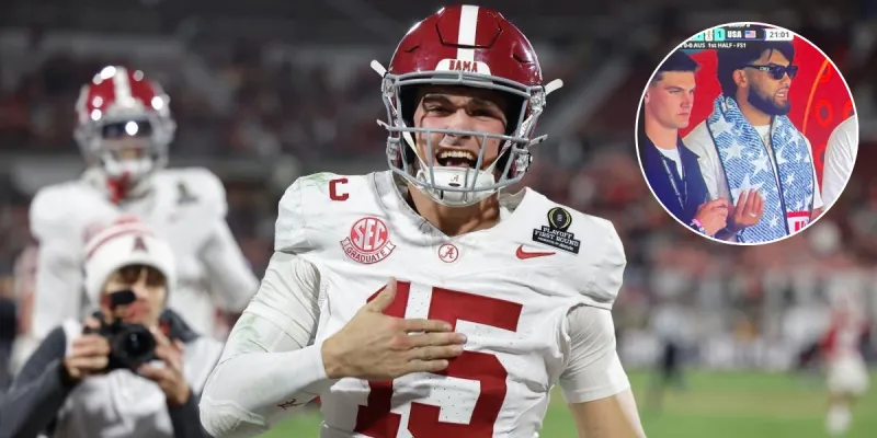 Look: Former Alabama star Ty Simpson seen during World Cup broadcast with major celebs