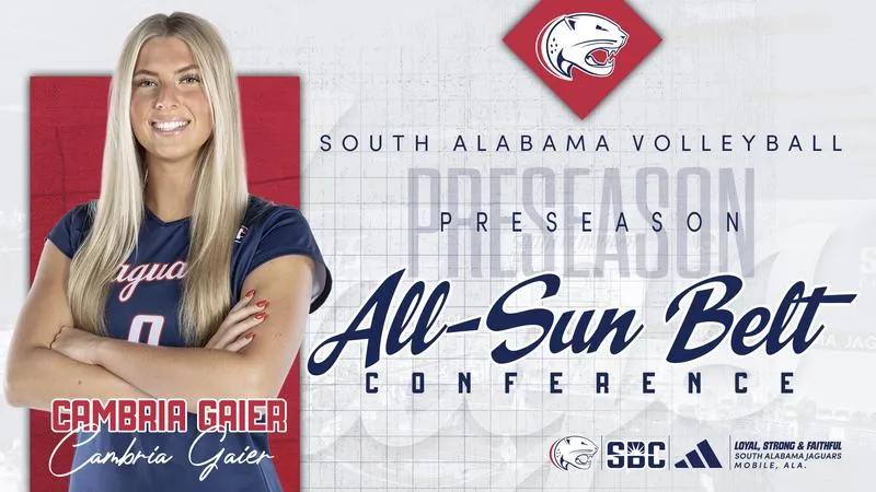 Gaier Named Preseason All-Sun Belt Conference Honor; Jags Picked Second in the West