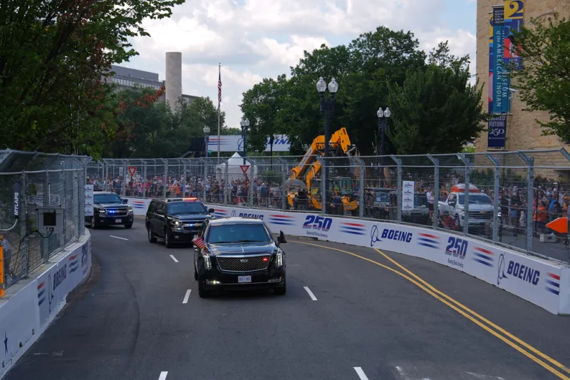 Trump leads the IndyCar prerace in the Beast before cars zoom through Washington's streets
