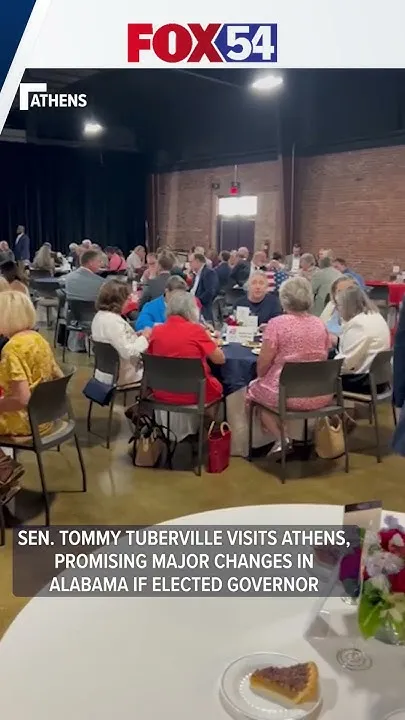 Sen. Tommy Tuberville visits Athens, promising major changes in Alabama if elected governor (Video)