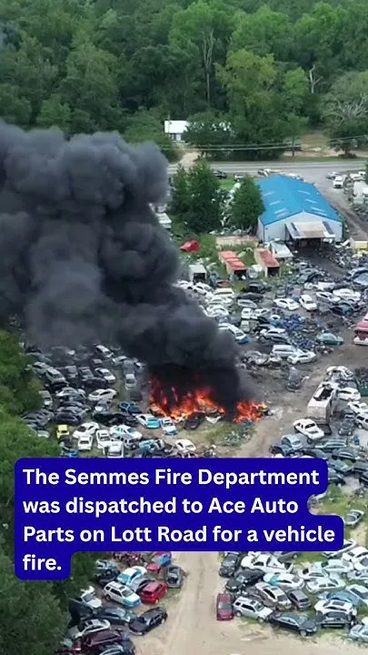 Fire spreads through dozens of vehicles at Semmes salvage yard (Video)