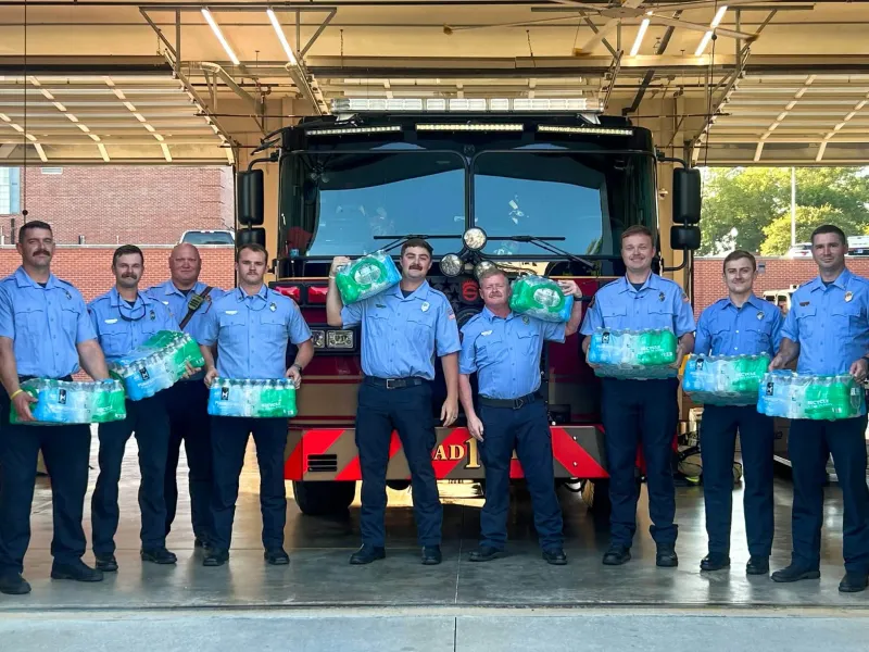 Student-led hydration tour makes stop at Opelika Fire Department