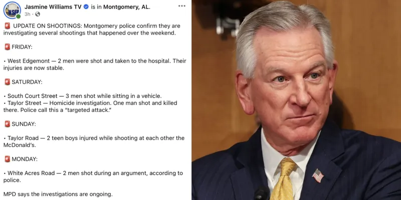 Tuberville on weekend of deadly crime in Montgomery: 'This WILL NOT continue'