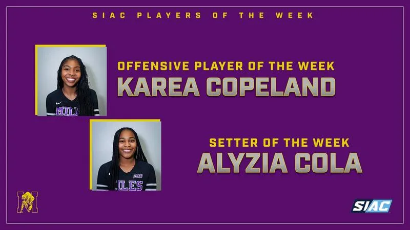Copeland, Cola earn SIAC volleyball awards