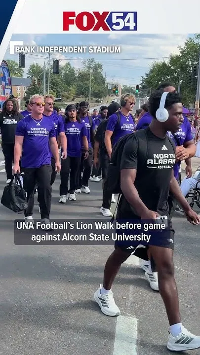 UNA Football's Lion Walk before game against Alcorn State University (Video)