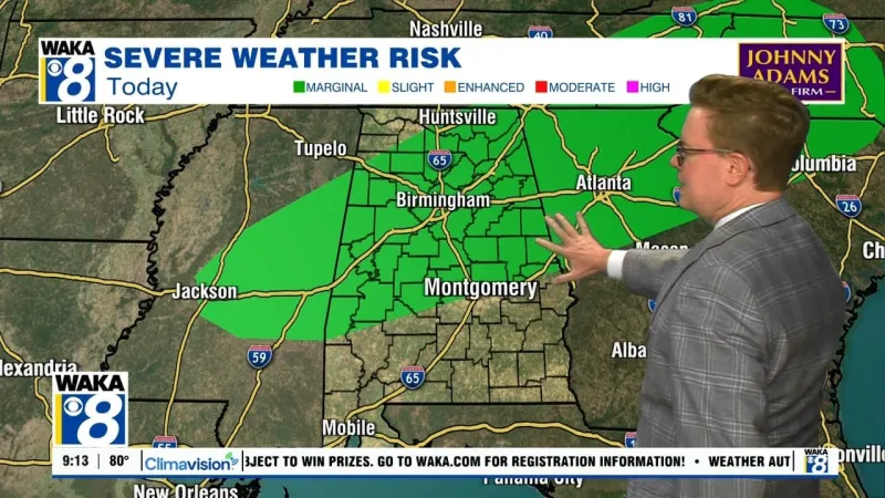 Scattered thunderstorms will affect some locations this afternoon
