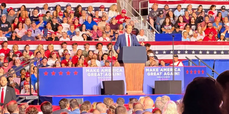 'This is a spiritual battle': John Wahl tells Trump's Mobile rally the fight on November 3 is 'between light and darkness'