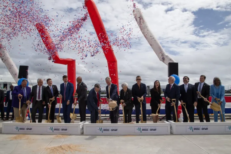 'A long time coming': Lawmakers, local officials break ground on Mobile River Bridge