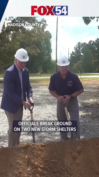 Officials break ground for two new storm shelters in Madison County (Video)