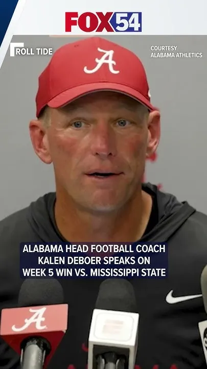 Alabama Head football Coach Kalen DeBoer speaks after taking down Mississippi State in Week 5 (Video)