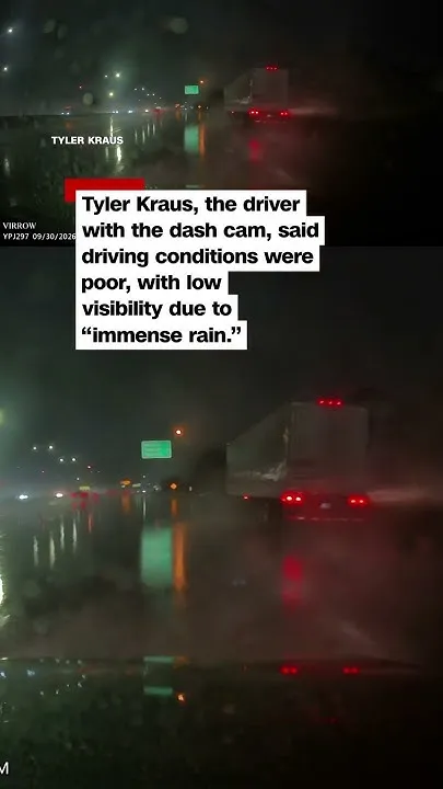 Near miss with semi-truck caught on cam (Video)