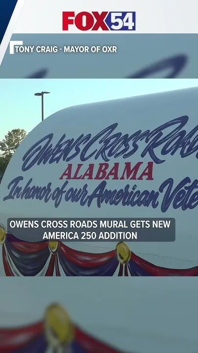 Owens Cross Roads mural gets new America 250 addition (Video)