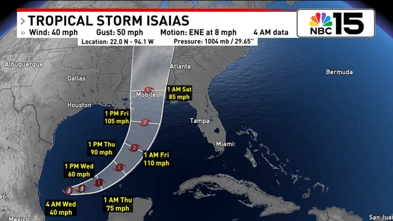 Tropical Storm Isaias forms in the Gulf