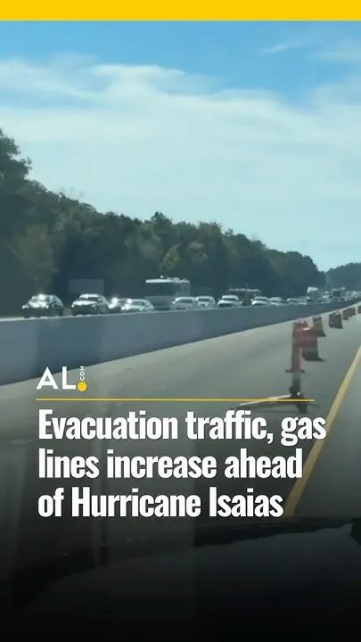 Evacuation traffic, gas lines increase ahead of Hurricane Isaias (Video)