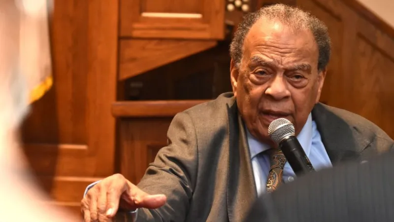 "The judgment you give is the judgment you get:' Andrew Young urges listeners to do better at democracy