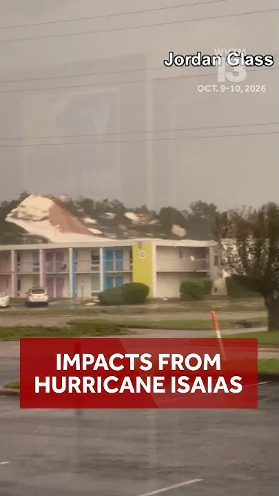 Watch as winds from Hurricane Isaias rip the roof of a Florida motel and more impacts from the storm (Video)