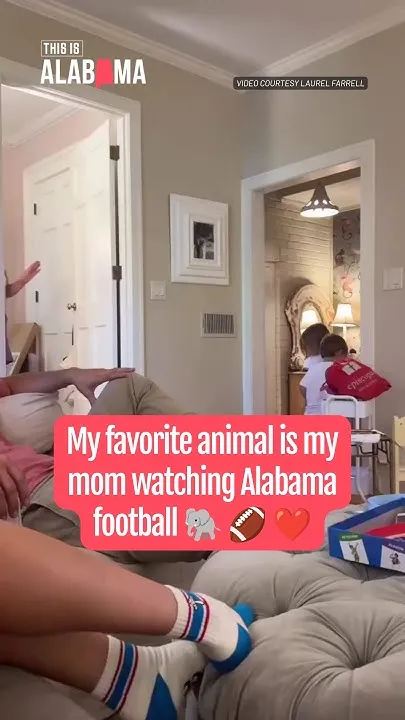 My favorite animal is my mom watching Alabama football    (Video)