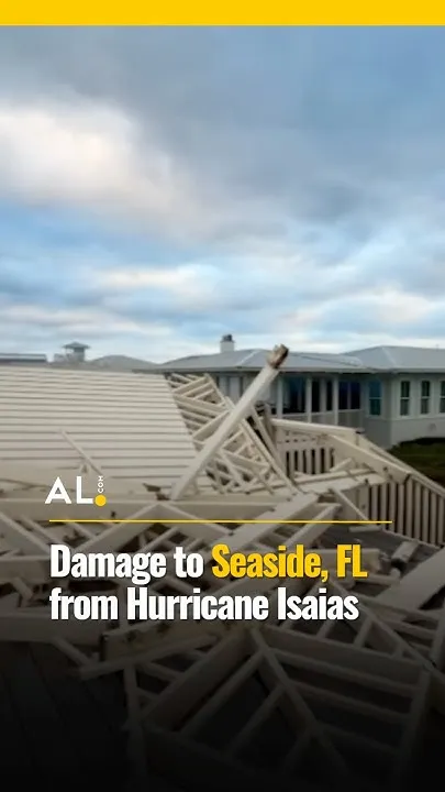 Damage to Seaside, FL from Hurricane Isaias. #isaias (Video)
