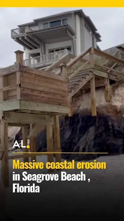 Massive coastal erosion in Seagrove Beach, Florida. #isaias (Video)