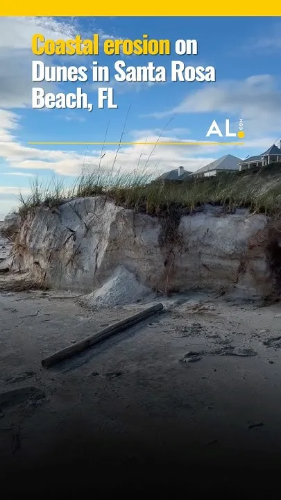 Coastal erosion on Santa Rosa Beach, FL caused by Hurricane Isaias. #isaias #hurricane (Video)