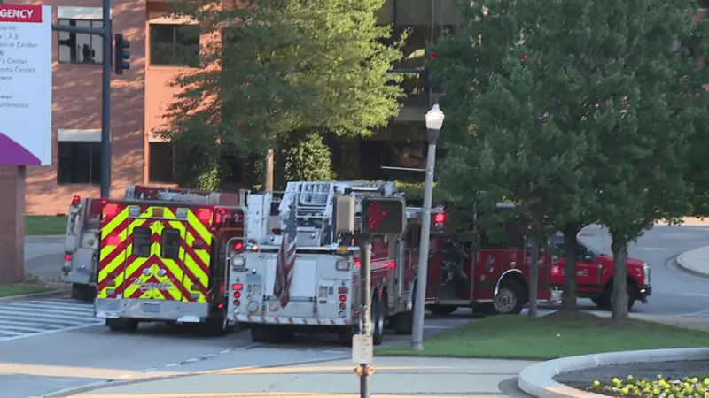 Emergency personnel respond to fuel leak at UAB St. Vincent's Hospital in Birmingham