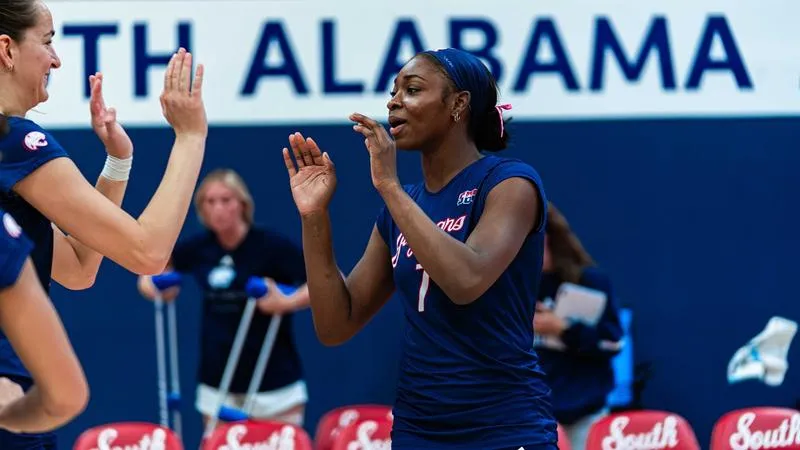 Blackwell's Career High 18 Kills Help Jags Pick Up Five-Set Win over Cajuns
