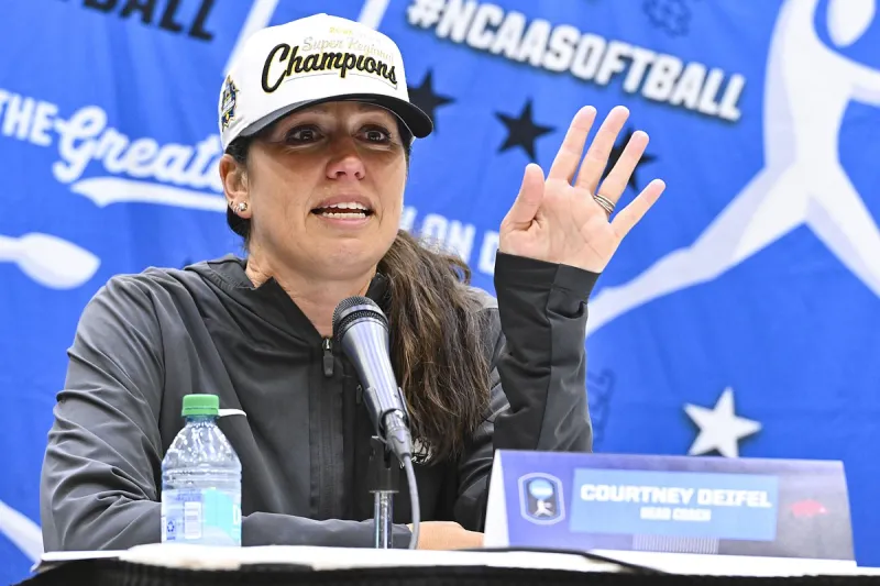 Courtney Deifel press conference: Arkansas softball coach, players recap super regional win over Duke
