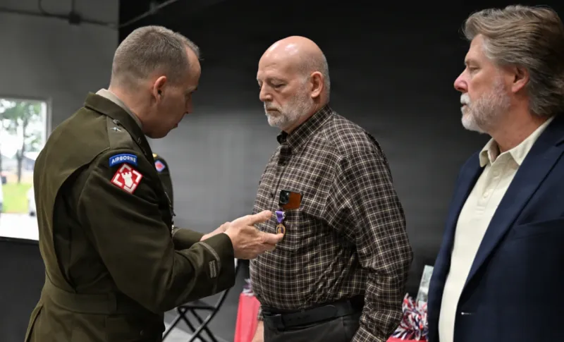 Purple Heart Medal Presented To Iraq War Veteran In Brookland