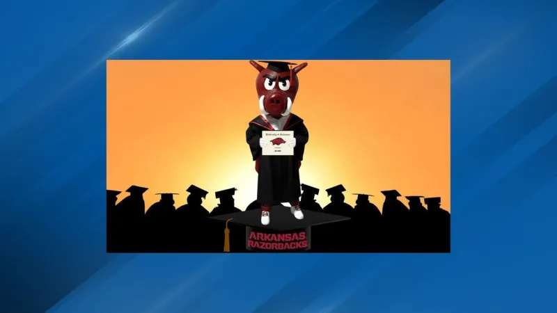 Big Red gets his diploma! Limited-edition Razorbacks bobbleheads unveiled