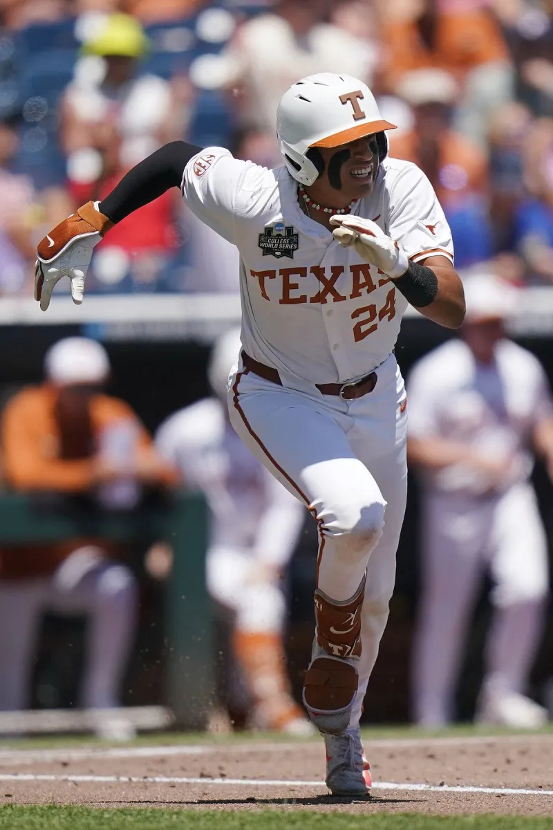 Texas' Adrian Rodriguez becomes 3rd player in CWS history to hit for cycle in 14-2 rout of Alabama