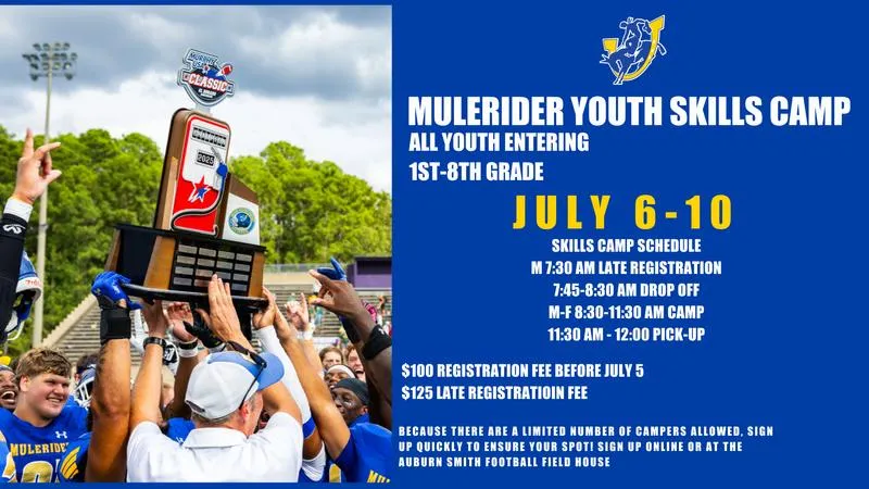 Last call to sign up for Mulerider Football's Youth Skills Camp