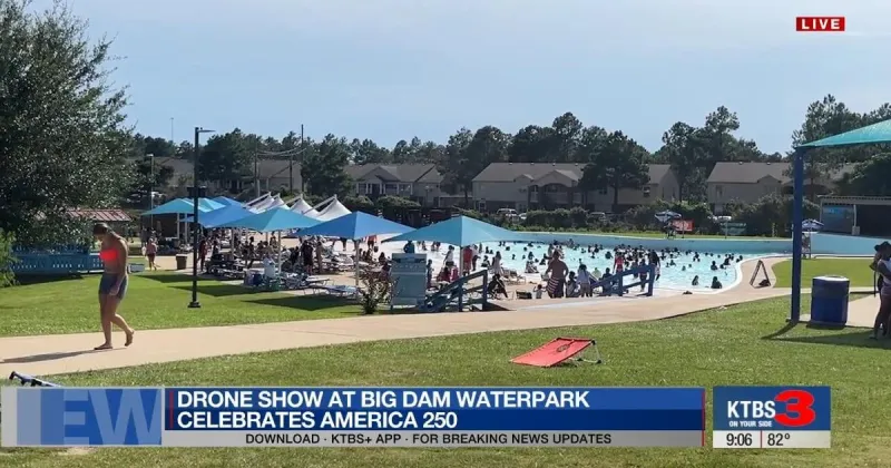 Drone night at Big Dam Waterpark lights up Texarkana sky