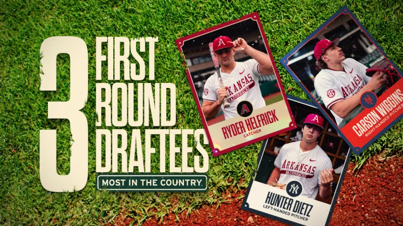 Nation-Leading Three First-Rounders Highlight Razorbacks' Day One of MLB Draft
