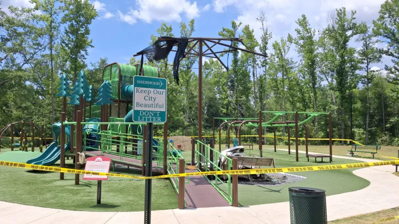 Sherwood playground closed after illegal fireworks launch