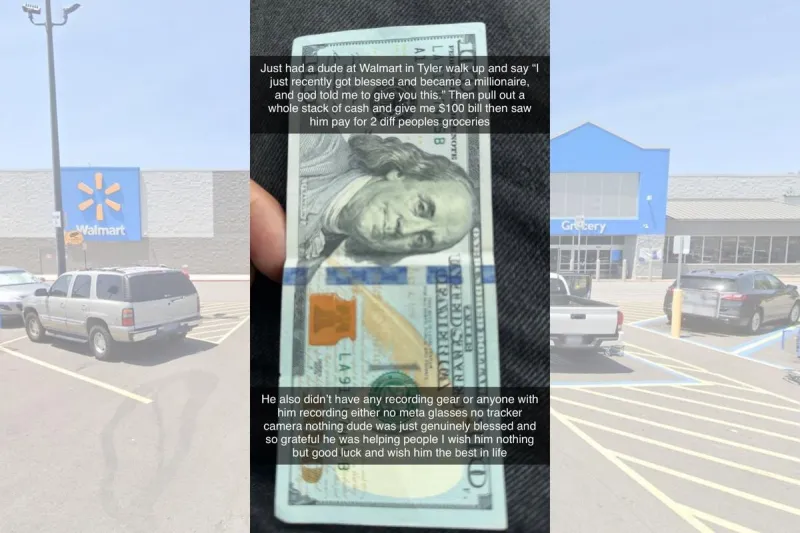 Tyler Walmart Shopper Surprised by Stranger's Generosity