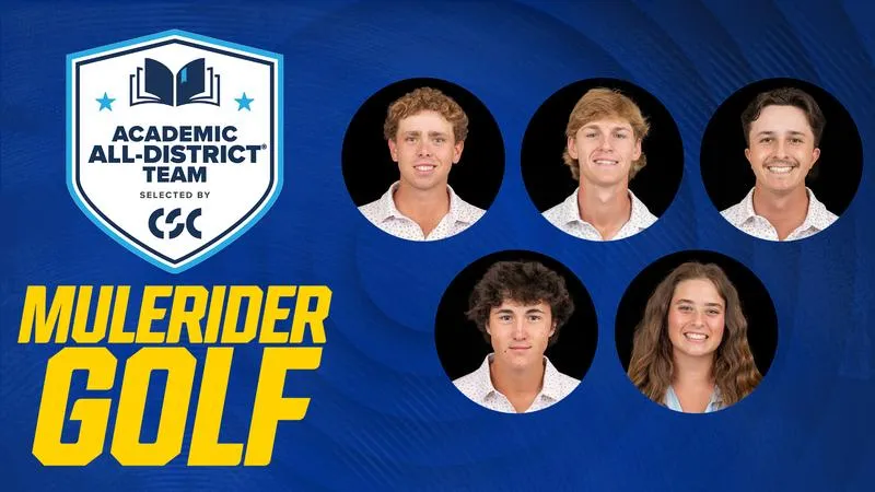 Five Mulerider Golfers Named to CSC Academic All-District At-Large Teams