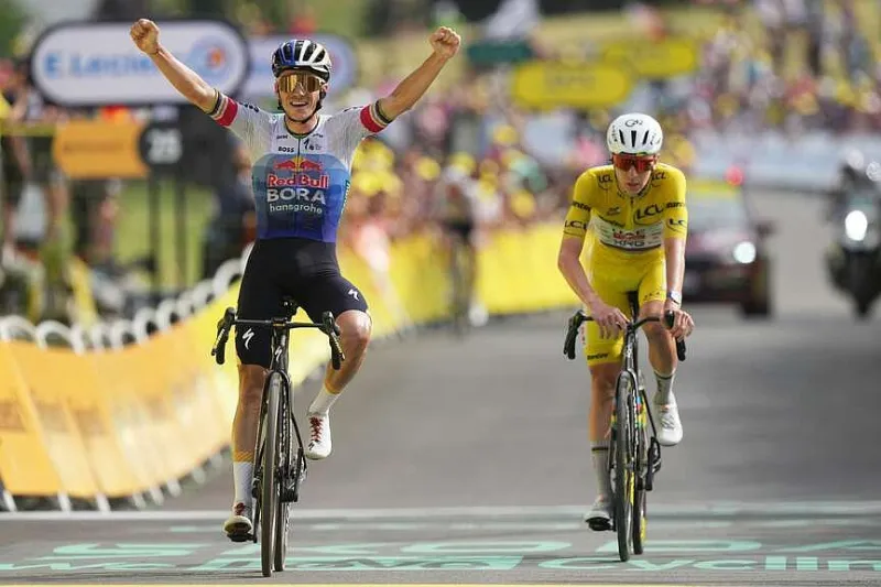 Evenepoel wins 15th stage of the Tour; Pogacar retains big lead as Vingegaard crashes out of race
