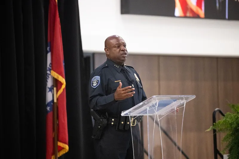 Finks pledges to build trust, 'restore bridges' as North Little Rock's police chief