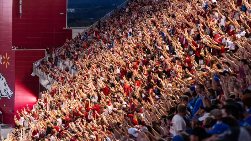 Arkansas adds LED lights and lasers to Razorback Stadium