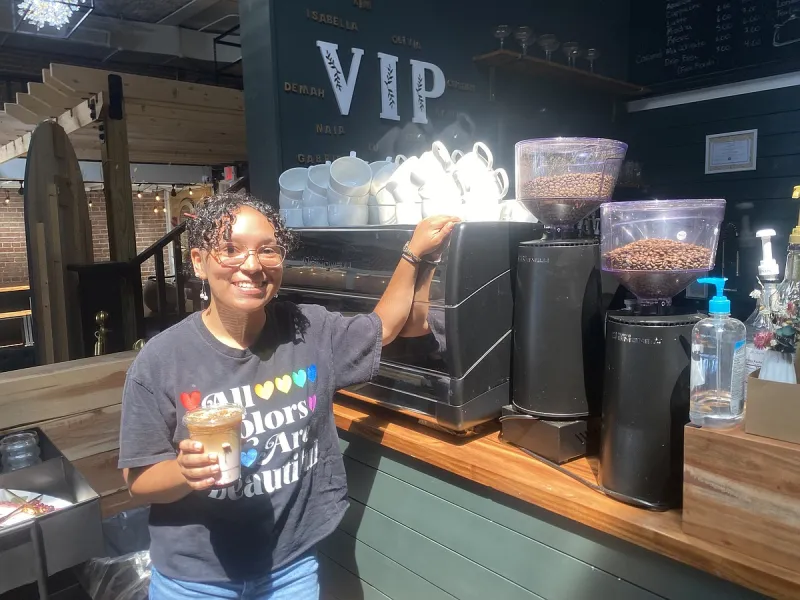 Conway's Espresso at Evergreen offers coffee, flower combo