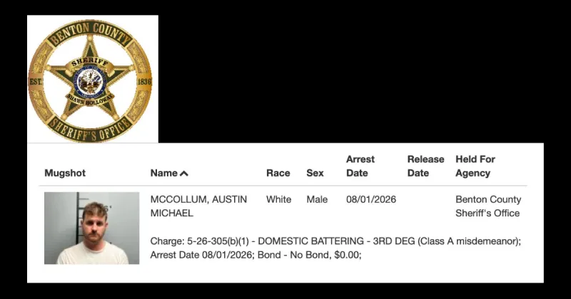 Republican state Rep. Austin McCollum jailed on domestic battery charges